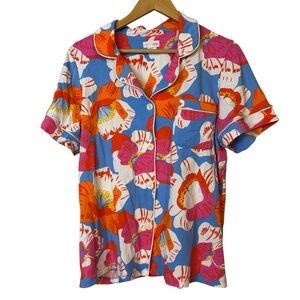 Bed head X Trina Turk pajamas cotton Floral-Print Pajama top women’s size L